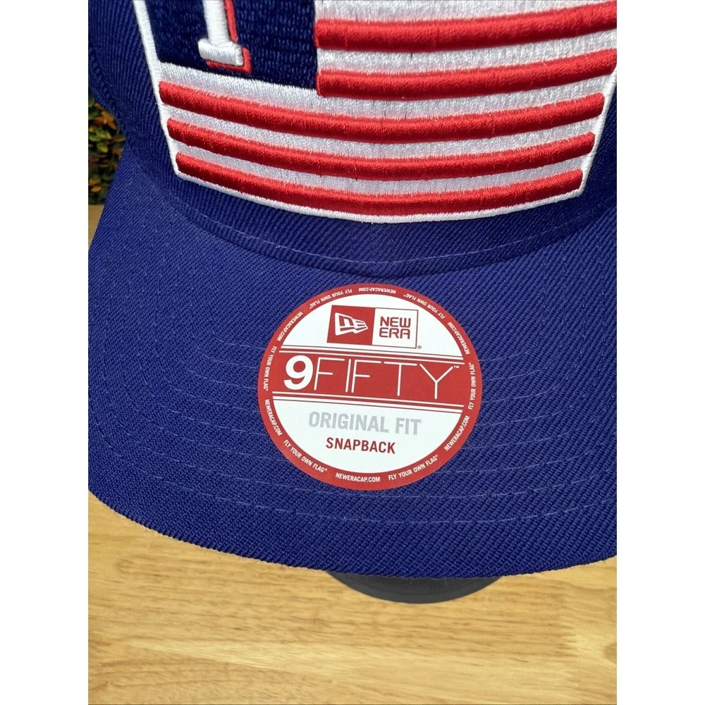 Texas Rangers MLB Custom USA Flag Logo New Era‎ Royal Blue 9Fifty SnapBack Hat